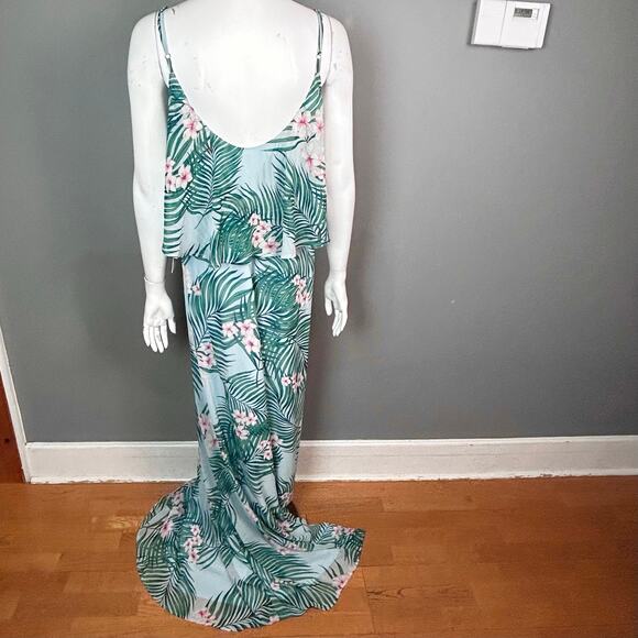 Mumu Maxi dress XXL tank Hawaiian Slip green wedding guest party boho NWT - Picture 11 of 15